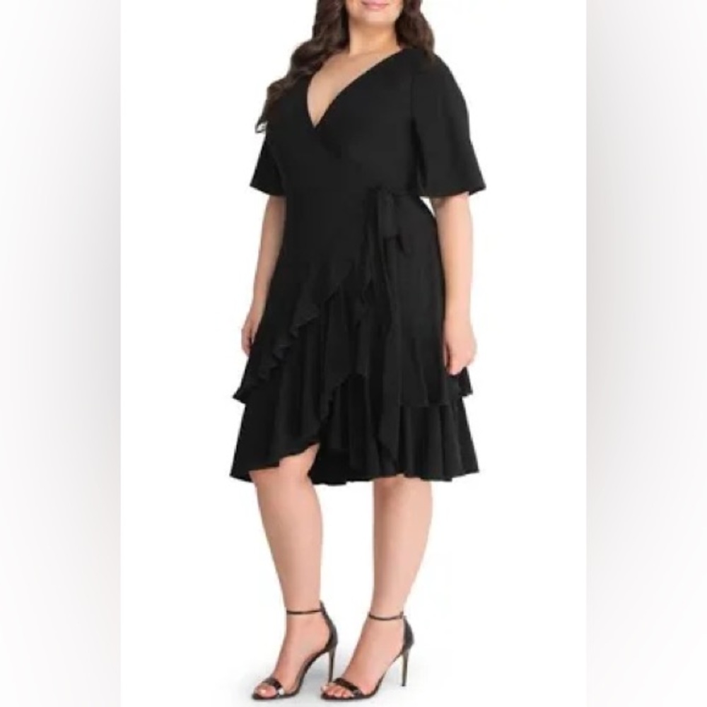 RUFFLE WRAP MINI DRESS